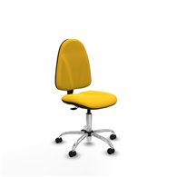 piqueras y crespo algarra cp similpiel amarillo  base cromada ruedas engomadas 50mm