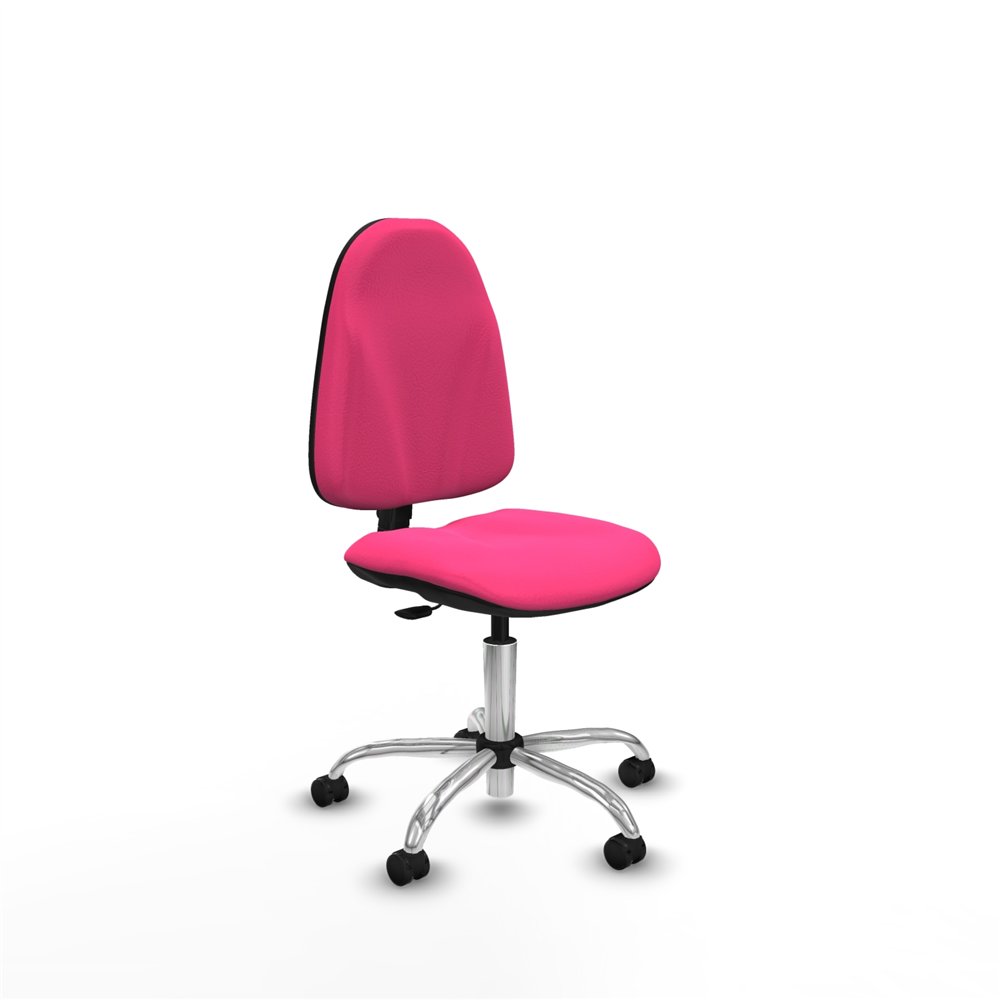 piqueras y crespo algarra cp similpiel rosa  base cromada ruedas engomadas 50mm