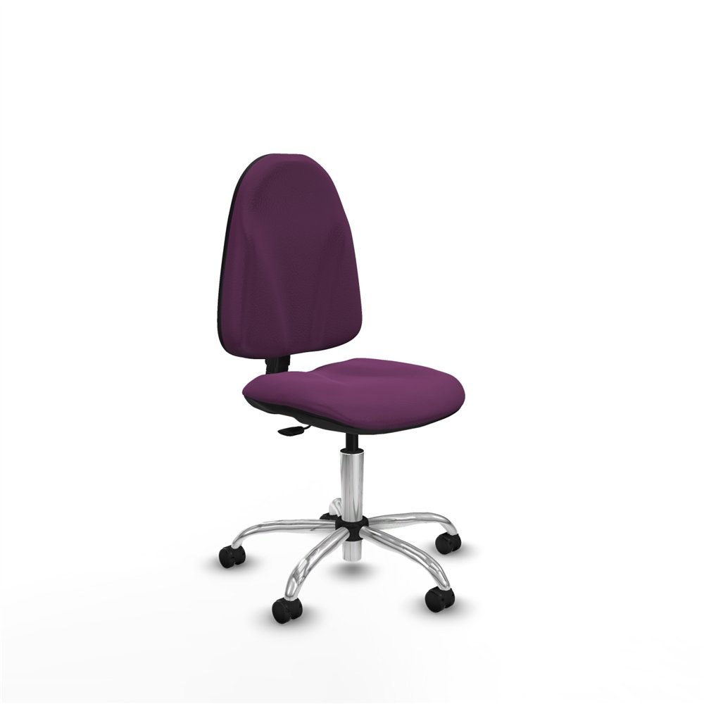 piqueras y crespo algarra cp similpiel morado  base cromada ruedas engomadas 50mm