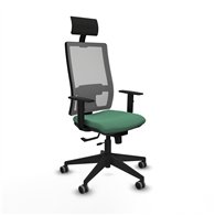 piqueras y crespo horna traslack malla gris bali verde esmeralda brazos 1d base piramidal cabecero fijo ruedas 65mm engomadas