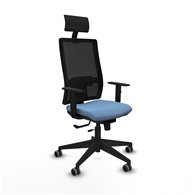 piqueras y crespo horna traslack malla negra bali azul cielo brazos 1d base piramidal cabecero fijo ruedas 65mm engomadas