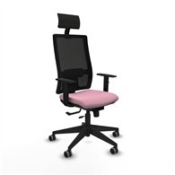 piqueras y crespo horna traslack malla negra bali rosa brazos 1d base piramidal cabecero fijo ruedas 65mm engomadas