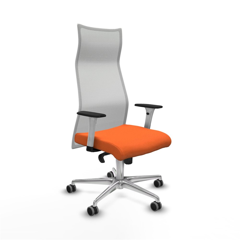 piqueras y crespo albacete malla sincro malla blanca bali naranja brazos blancos base aluminio ruedas 65mm engomadas