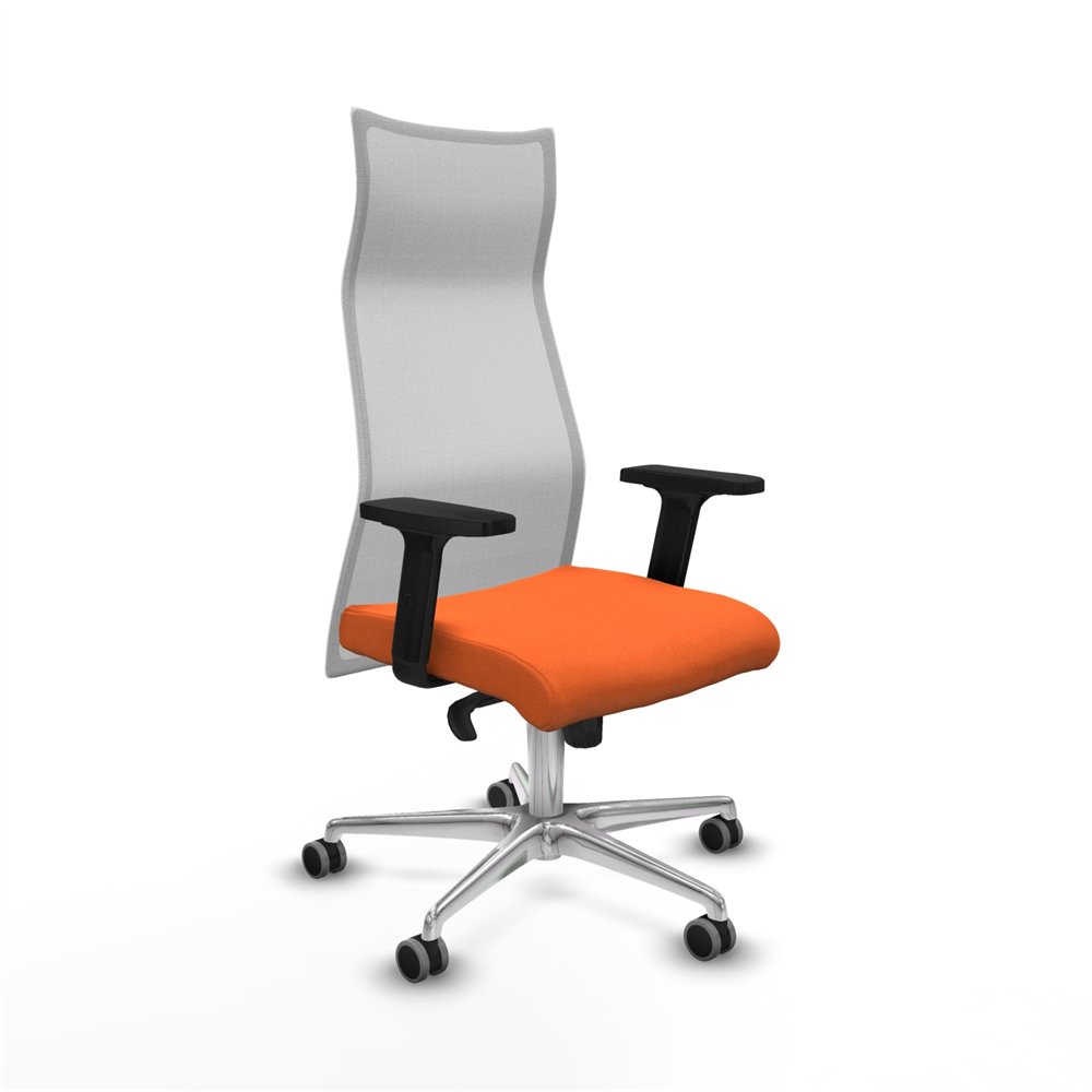 piqueras y crespo albacete malla sincro malla blanca bali naranja brazos 2d base aluminio ruedas 65mm engomadas