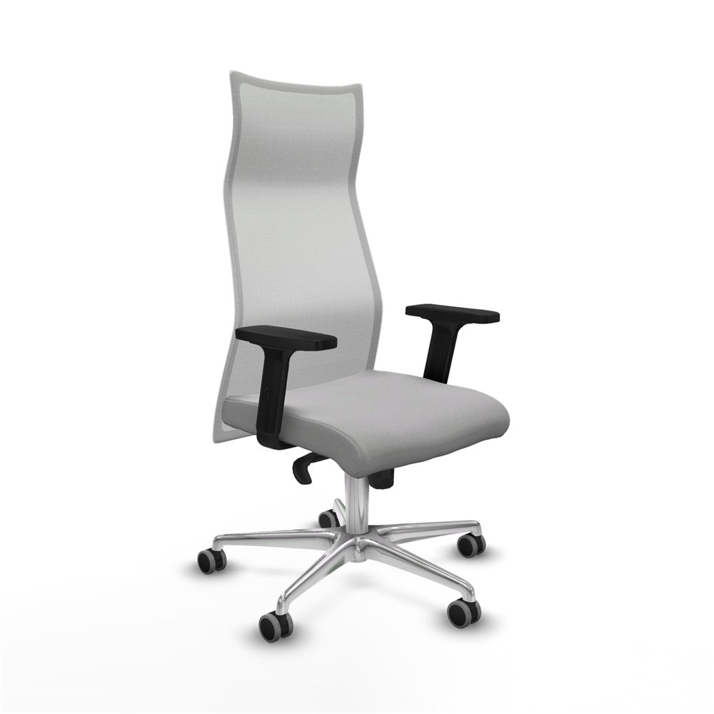 piqueras y crespo albacete malla sincro malla blanca bali gris claro brazos 2d base aluminio ruedas 65mm engomadas