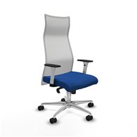 piqueras y crespo albacete malla sincro malla blanca similpiel azul brazos blancos base aluminio ruedas 65 mm nailon