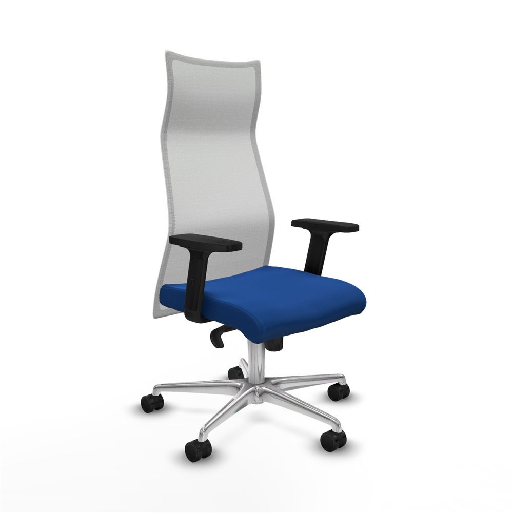 piqueras y crespo albacete malla sincro malla blanca similpiel azul brazos 2d base aluminio ruedas 65 mm nailon