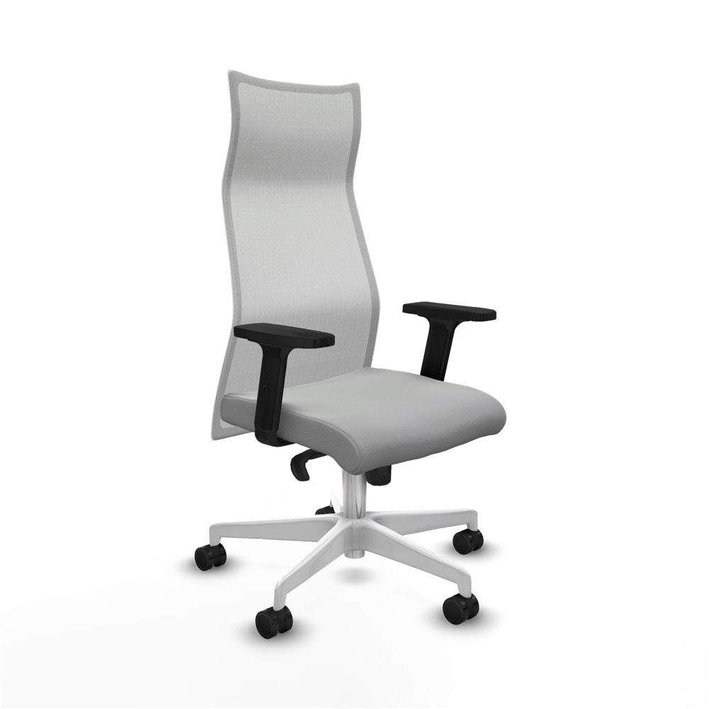 piqueras y crespo albacete malla sincro malla blanca similpiel gris claro brazos 2d base blanca ruedas 65 mm nailon