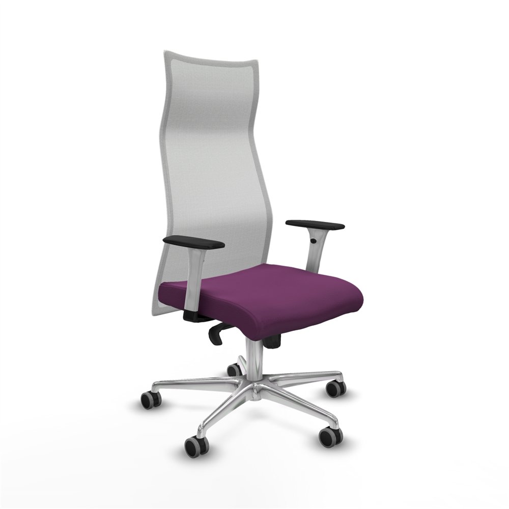 piqueras y crespo albacete malla sincro malla blanca similpiel morado brazos blancos base aluminio ruedas 65mm engomadas