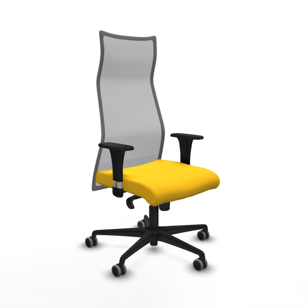 piqueras y crespo albacete malla sincro malla gris similpiel amarillo brazos 1d base nailon ruedas 65mm engomadas