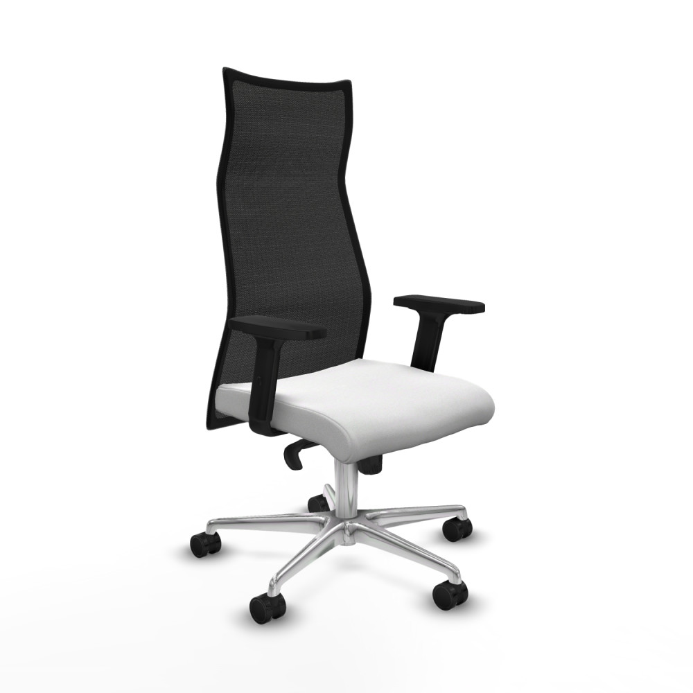 piqueras y crespo albacete malla sincro malla negra bali blanco brazos 2d base aluminio ruedas 65 mm nailon