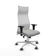 piqueras y crespo albacete malla xl sincro malla blanca similpiel gris claro brazos 1d base aluminio ruedas 65mm engomadas
