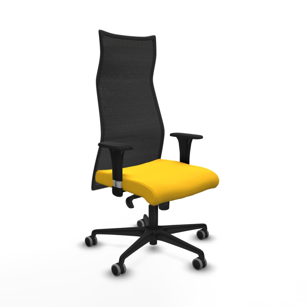 piqueras y crespo albacete malla xl sincro malla negra similpiel amarillo brazos 1d base nailon ruedas 65mm engomadas
