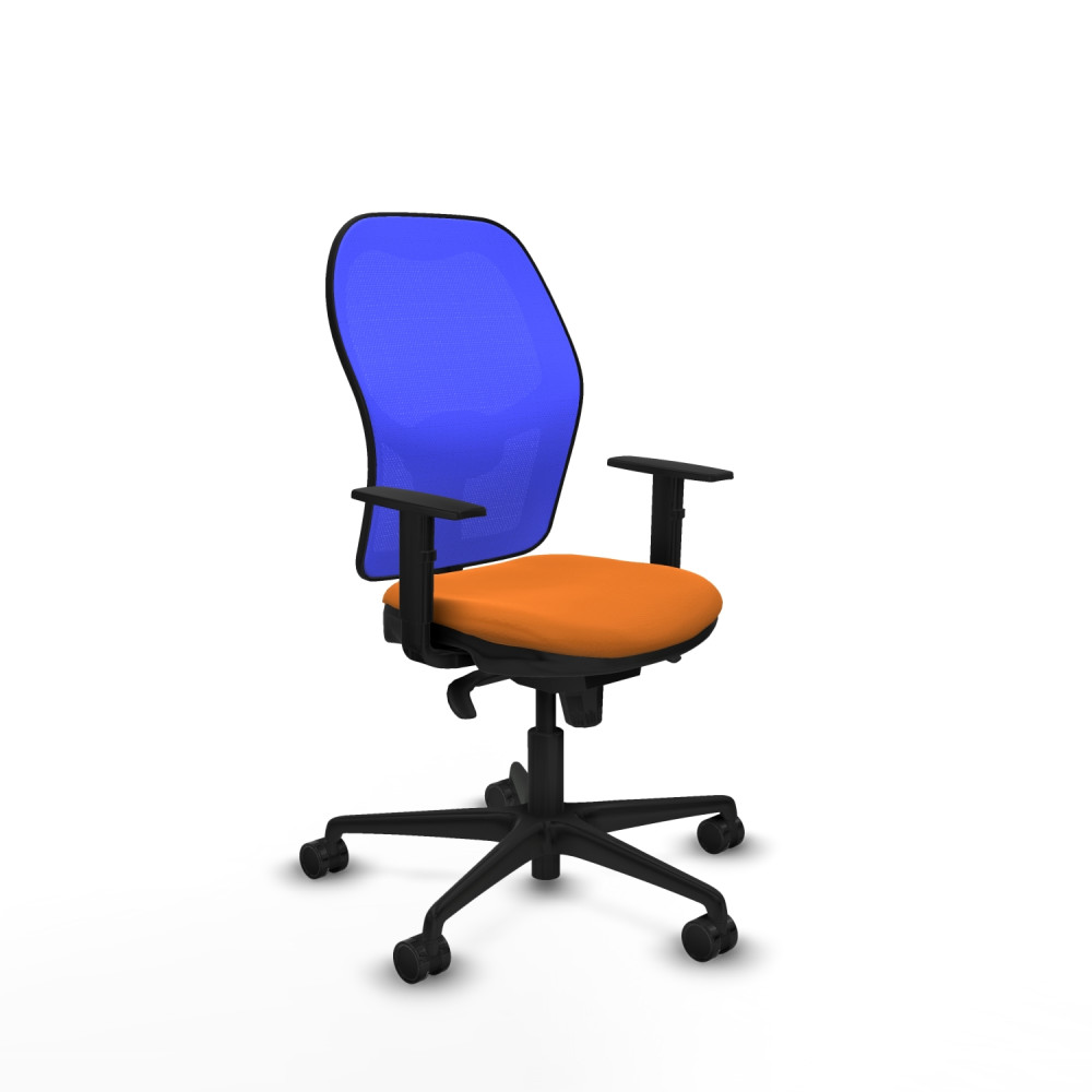 piqueras y crespo jorquera sincro malla azul similpiel naranja brazos 1d base nailon  ruedas 65mm nailon