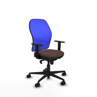 piqueras y crespo jorquera sincro malla azul similpiel marr?n oscuro brazos 1d base nailon  ruedas 65mm nailon