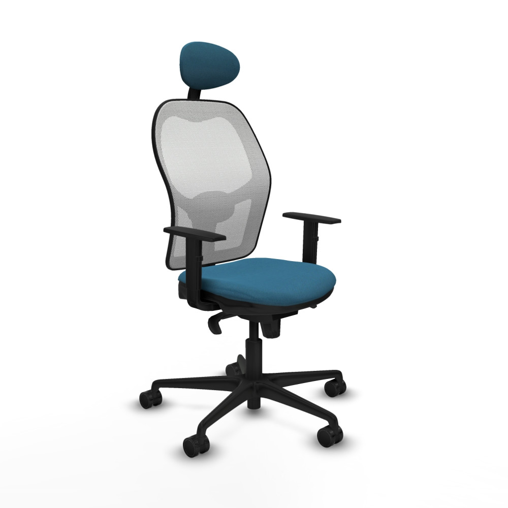 piqueras y crespo jorquera sincro malla blanca bali verde petroleo brazos 1d base nailon cabecero fijo ruedas 65mm nailon