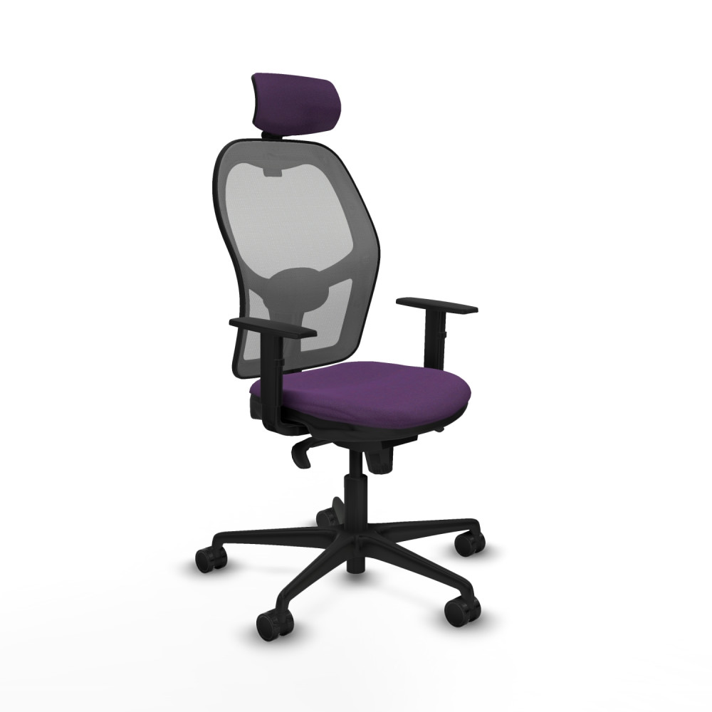 piqueras y crespo jorquera sincro malla gris bali morado brazos 1d base nailon cabecero 2d ruedas 65mm nailon