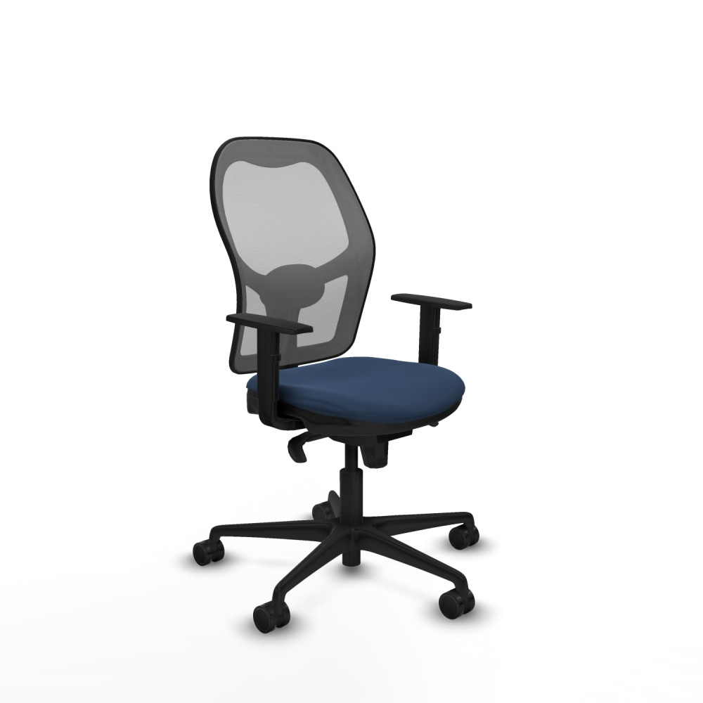 piqueras y crespo jorquera sincro malla gris similpiel azul marino brazos 1d base nailon  ruedas 65mm nailon