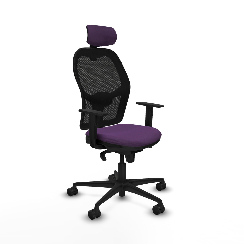 piqueras y crespo jorquera sincro malla negra bali morado brazos 1d base nailon cabecero 2d ruedas 65mm nailon