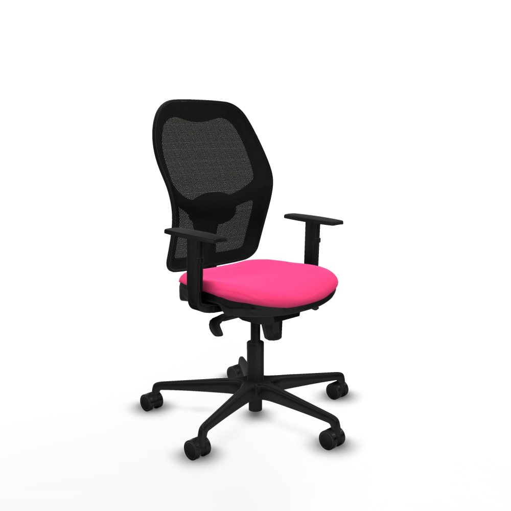 piqueras y crespo jorquera sincro malla negra similpiel rosa brazos 1d base nailon  ruedas 65mm nailon