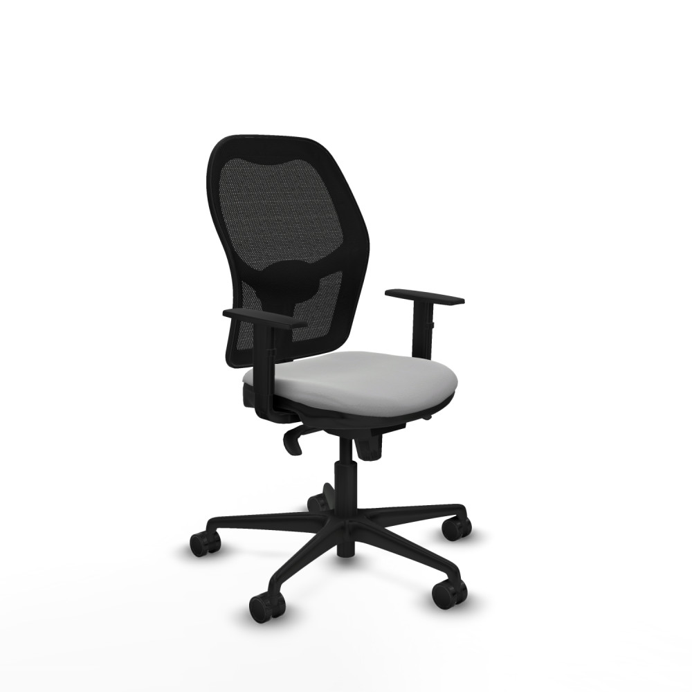 piqueras y crespo jorquera sincro malla negra similpiel gris claro brazos 1d base nailon  ruedas 65mm nailon
