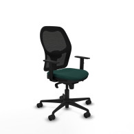 piqueras y crespo jorquera sincro malla negra similpiel verde botella brazos 1d base nailon  ruedas 65mm nailon