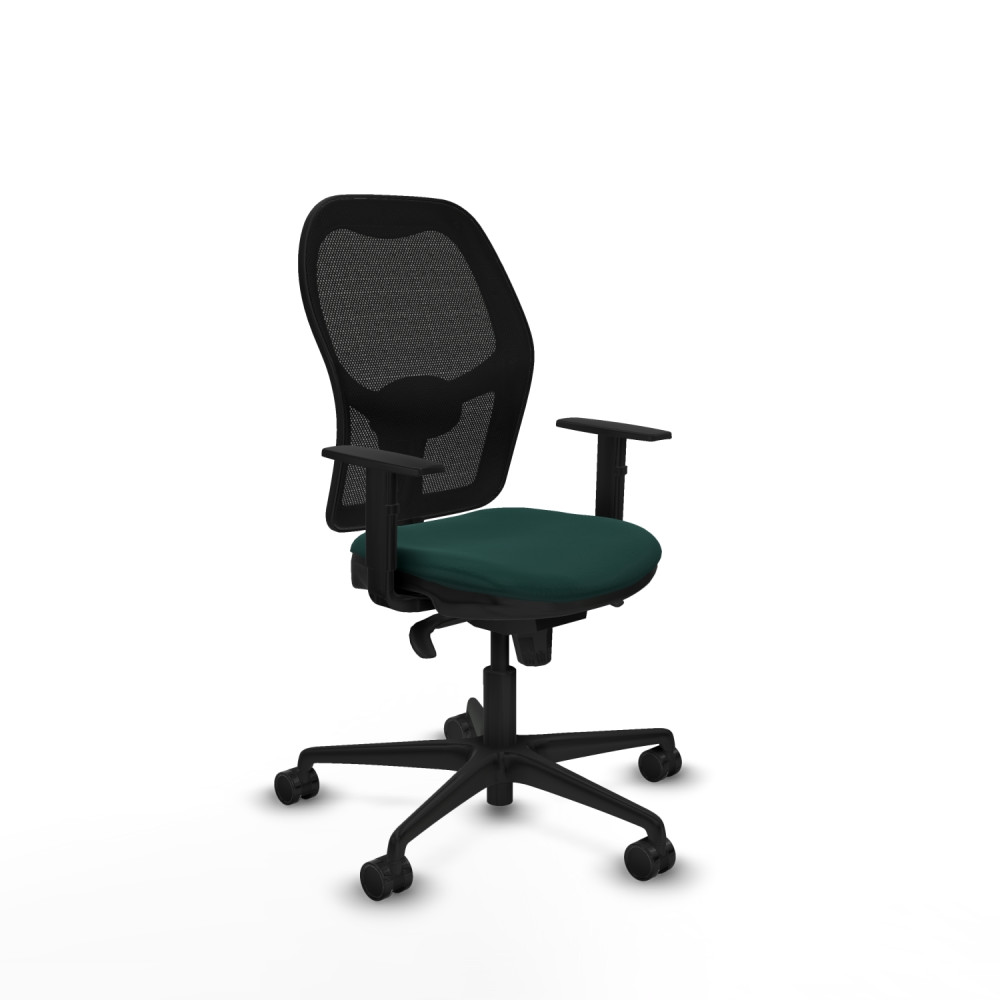 piqueras y crespo jorquera sincro malla negra similpiel verde botella brazos 1d base nailon  ruedas 65mm nailon