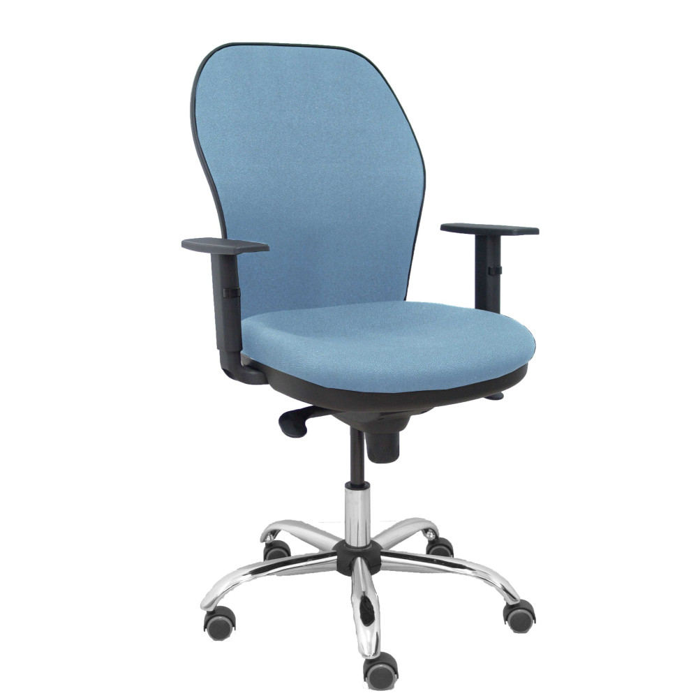 piqueras y crespo silla jorquera respaldo bali azul cielo asiento bali azul cielo base cromada y ruedas parqu