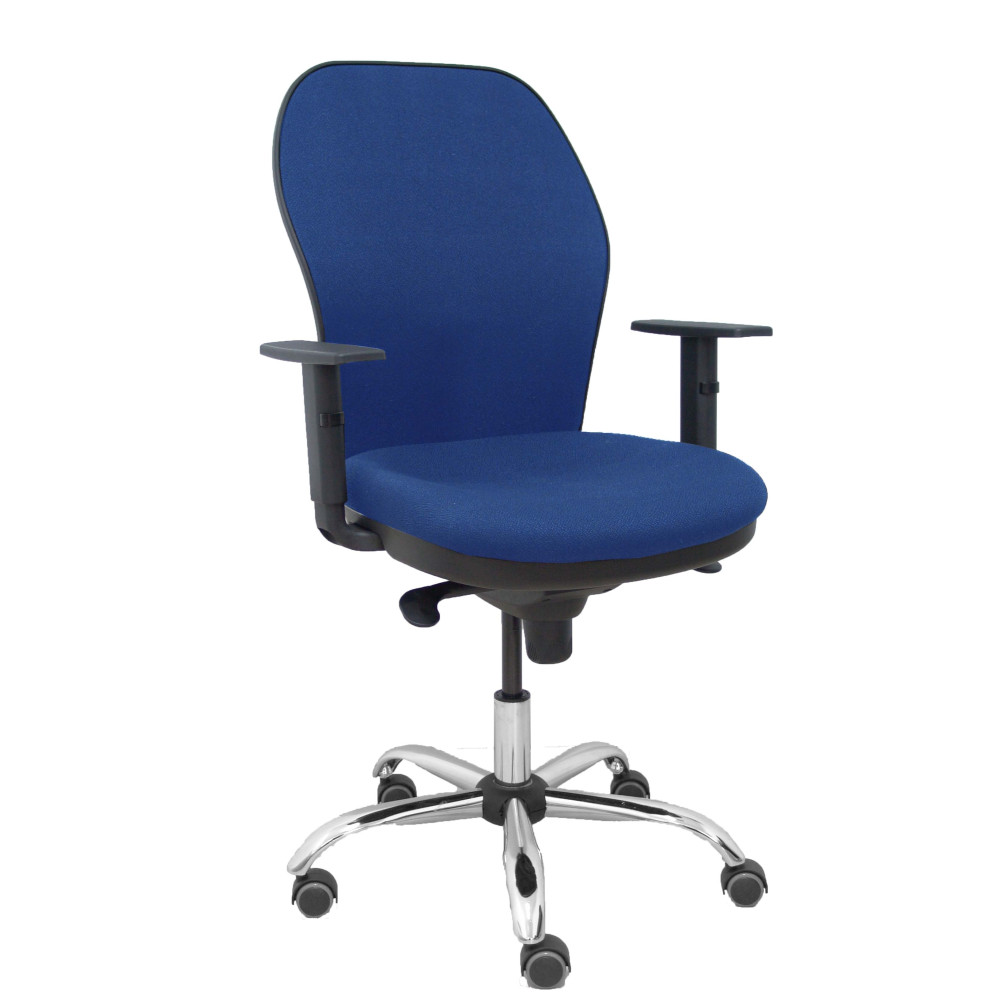 piqueras y crespo silla jorquera respaldo bali azul marino asiento bali azul marino base cromada y ruedas parqu