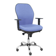 piqueras y crespo silla jorquera respaldo bali azul claro asiento bali azul claro base cromada y ruedas parqu