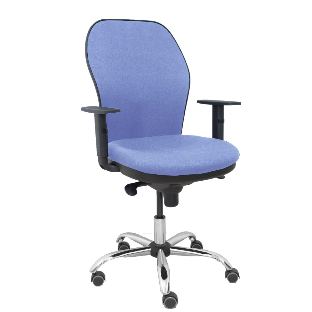 piqueras y crespo silla jorquera respaldo bali azul claro asiento bali azul claro base cromada y ruedas parqu