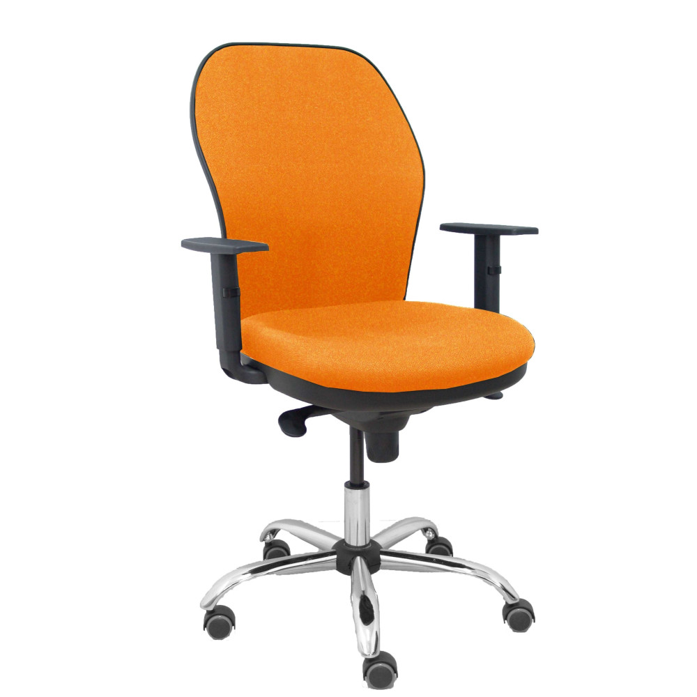 piqueras y crespo silla jorquera respaldo bali naranja asiento bali naranja base cromada y ruedas parqu