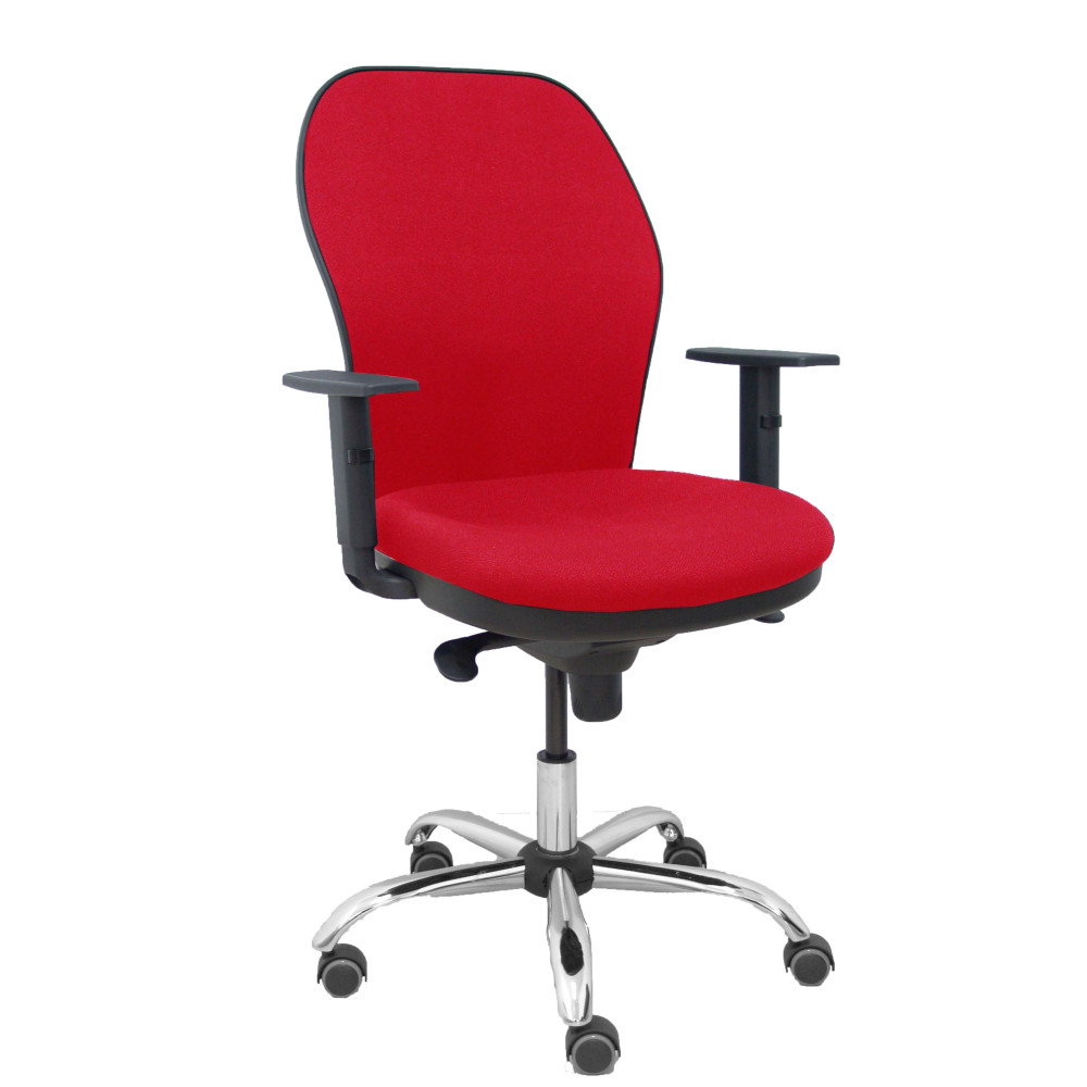 piqueras y crespo silla jorquera respaldo bali rojo asiento bali rojo base cromada y ruedas parqu