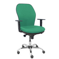 piqueras y crespo silla jorquera respaldo bali verde esmeralda asiento bali verde esmeralda base cromada y ruedas parqu