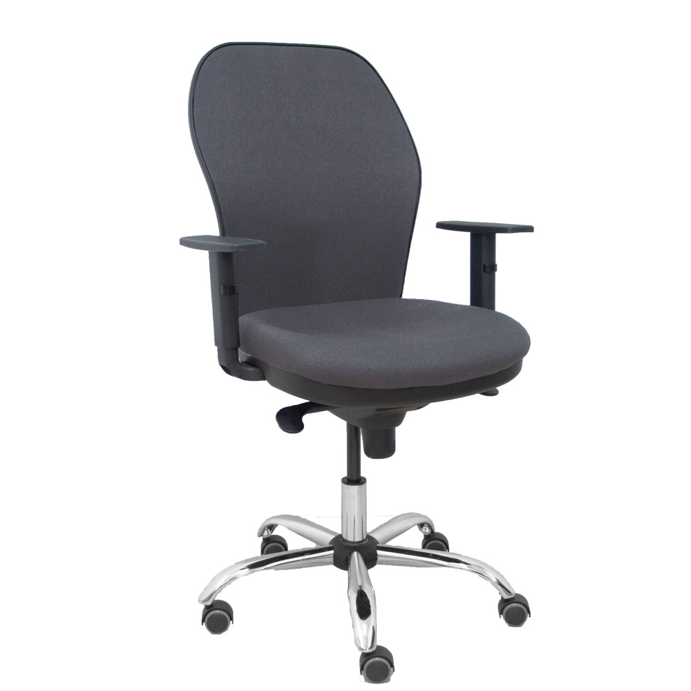 piqueras y crespo silla jorquera respaldo bali gris oscuro asiento bali gris oscuro base cromada y ruedas parqu