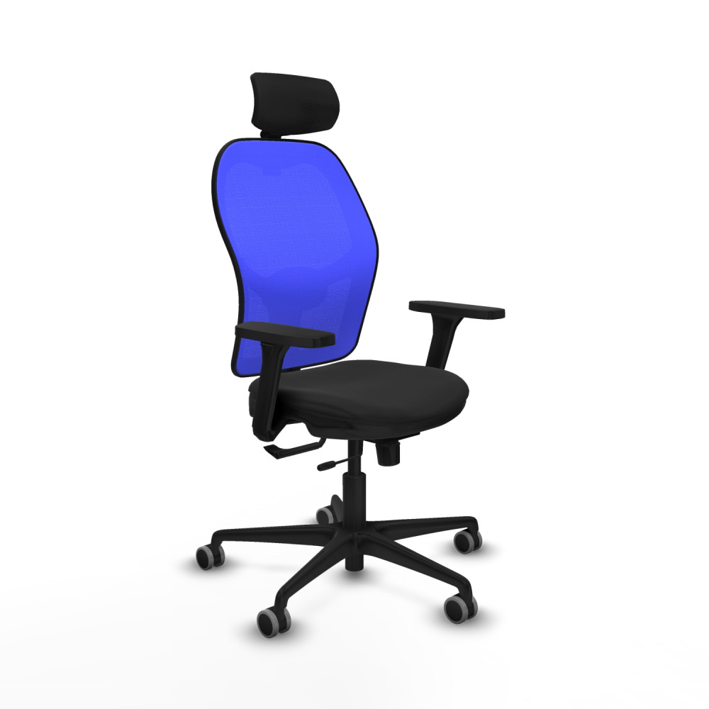 piqueras y crespo jorquera traslack malla azul similpiel negro brazos 3d base nailon cabecero 2d ruedas 65mm engomada