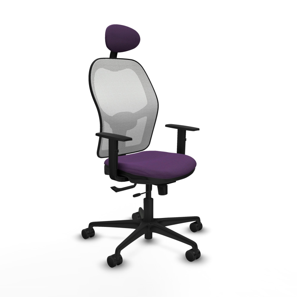 piqueras y crespo jorquera traslack malla blanca bali morado brazos 1d base nailon cabecero fijo ruedas 65mm nailon
