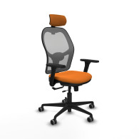 piqueras y crespo jorquera traslack malla gris similpiel naranja brazos 3d base nailon cabecero 2d ruedas 65mm engomada