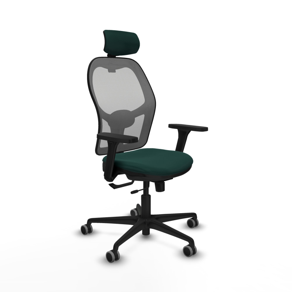 piqueras y crespo jorquera traslack malla gris similpiel verde botella brazos 3d base nailon cabecero 2d ruedas 65mm engomada