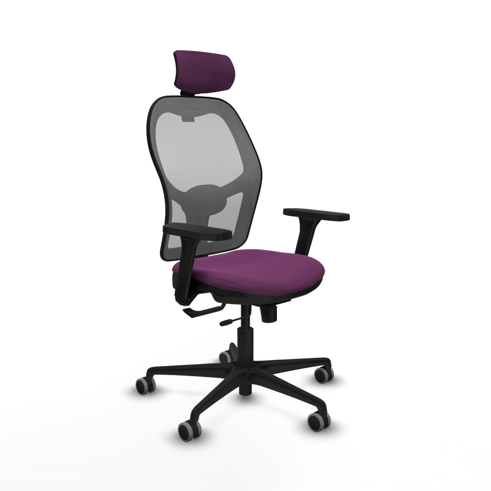 piqueras y crespo jorquera traslack malla gris similpiel morado brazos 3d base nailon cabecero 2d ruedas 65mm engomada
