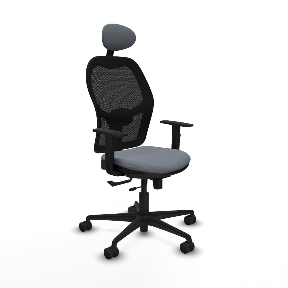 piqueras y crespo jorquera traslack malla negra bali gris brazos 1d base nailon cabecero fijo ruedas 65mm nailon