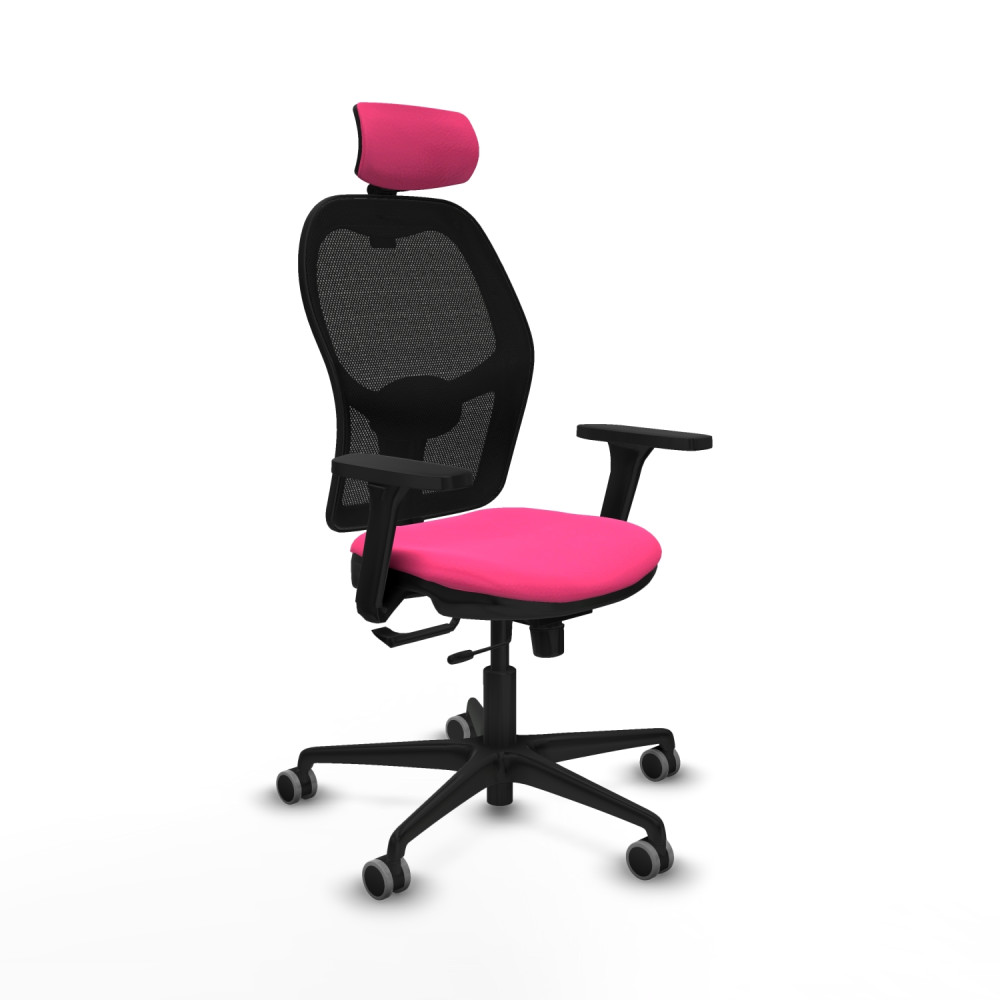 piqueras y crespo jorquera traslack malla negra similpiel rosa brazos 3d base nailon cabecero 2d ruedas 65mm engomada