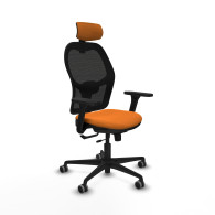 piqueras y crespo jorquera traslack malla negra similpiel naranja brazos 3d base nailon cabecero 2d ruedas 65mm engomada