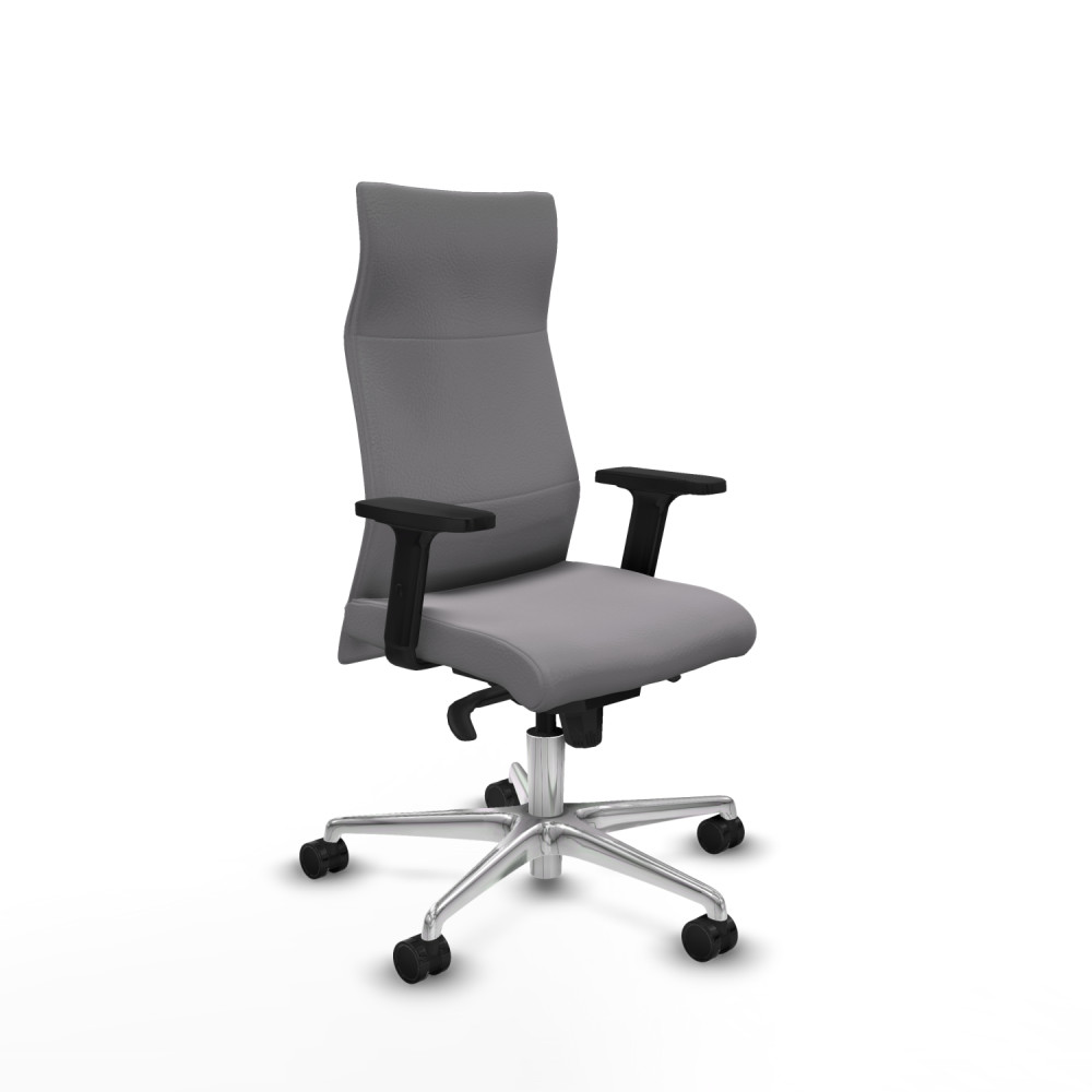piqueras y crespo albacete direcci?n sincro similpiel gris brazos 2d base aluminio ruedas 65 nailon