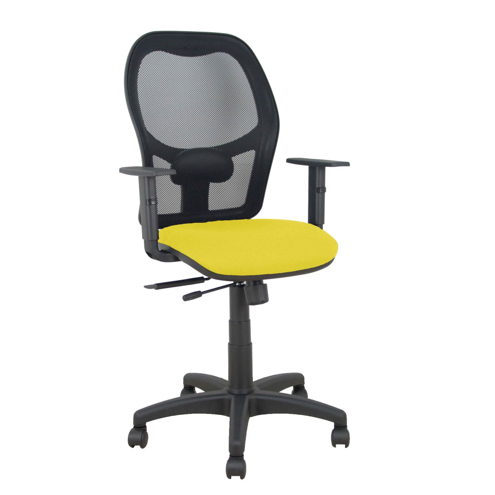 piqueras y crespo silla aloc?n traslack malla negra asiento bali amarillo brazos regulables