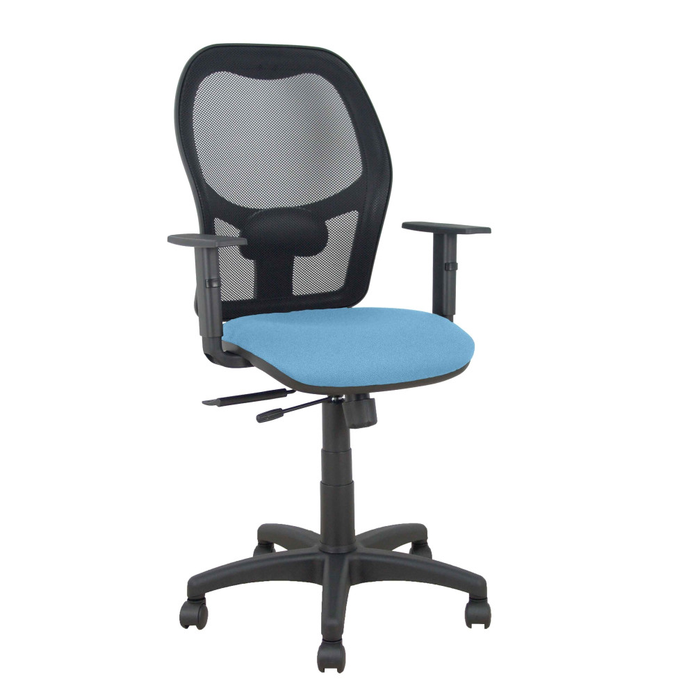 piqueras y crespo silla aloc?n traslack malla negra asiento bali azul cielo brazos regulables