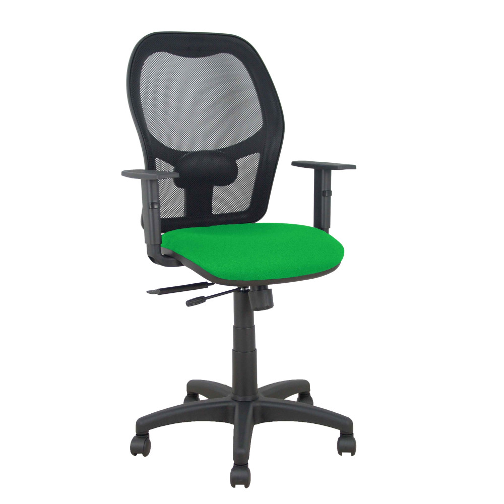 piqueras y crespo silla aloc?n traslack malla negra asiento bali verde brazos regulables