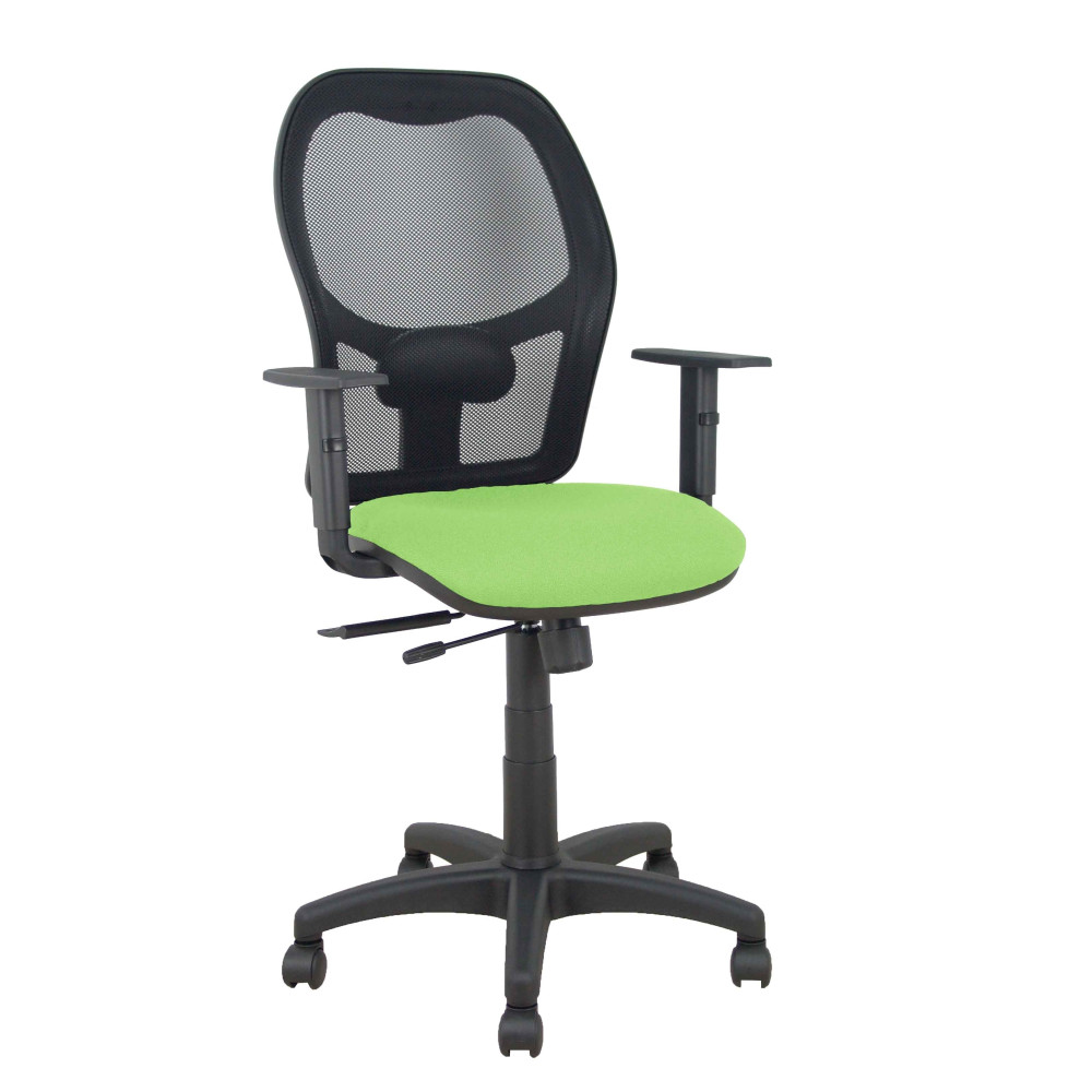 piqueras y crespo silla aloc?n traslack malla negra asiento bali pistacho brazos regulables