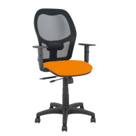 piqueras y crespo silla aloc?n traslack malla negra asiento bali naranja oscuro brazos regulables