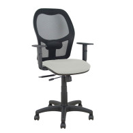 piqueras y crespo silla aloc?n traslack malla negra asiento bali gris claro brazos regulables